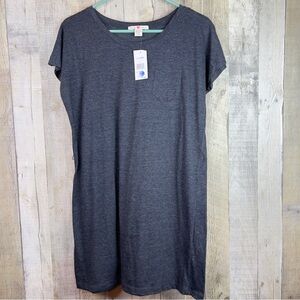 Derek Heart Size Small Gray Short Cap Sleeves Crewneck 1 Pocket T-Shirt …